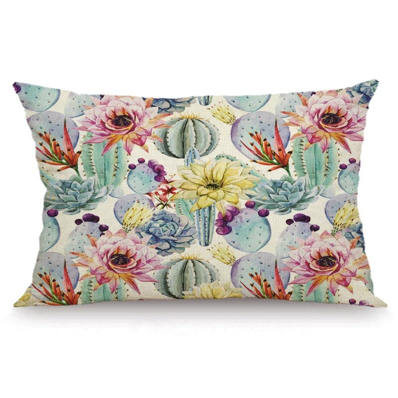 Plant Design Printed Rectangular Pillow Cover