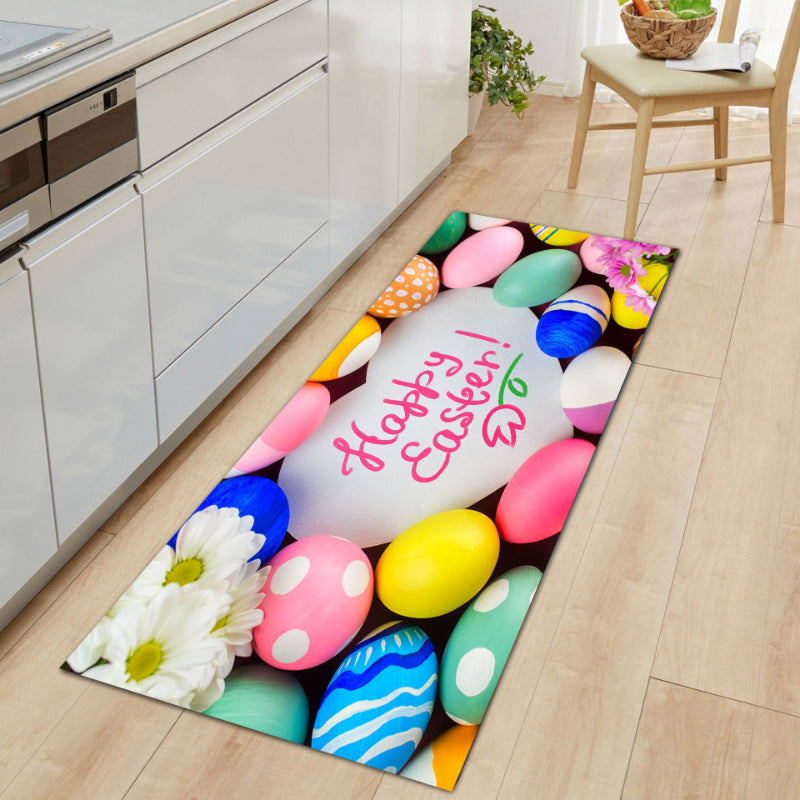 Anti-Slip Easter Rabbit Printed Floor Rug