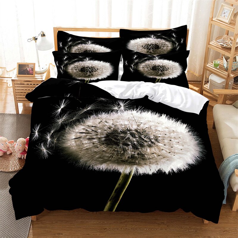 Dandelion Printed Duvet Cover Bedding Set