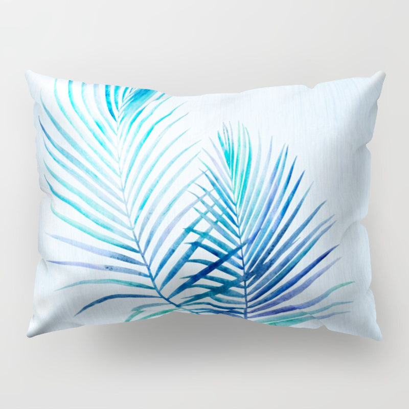 Botanical Leaves Printed Rectangular Pillow Cover