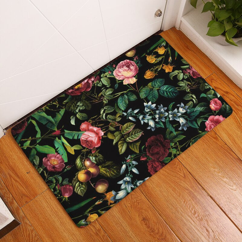 Anti-Slip Decorative Floral Front Door Carpet