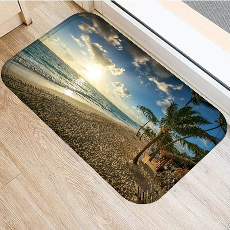 Beach View Printed Decorative Floor Mat