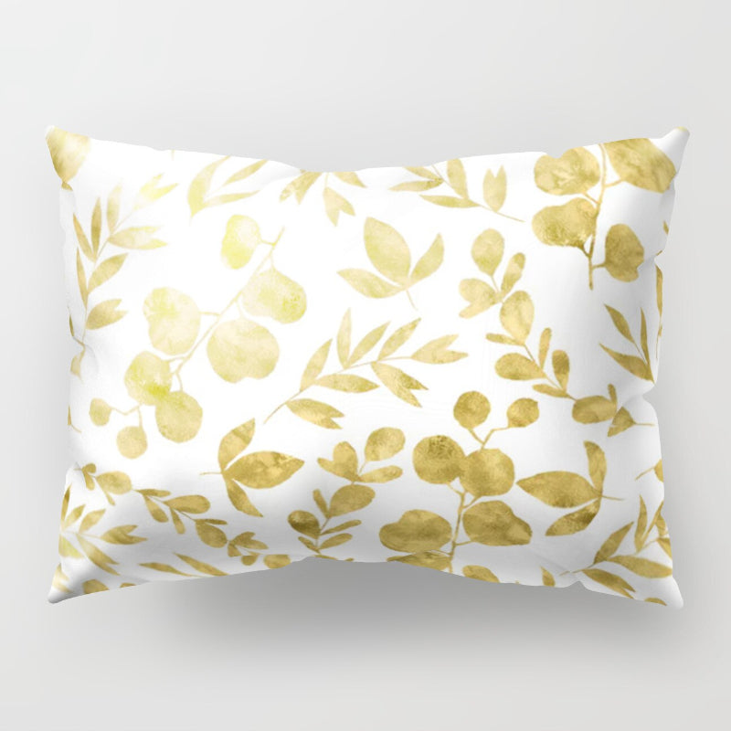 Botanical Leaves Printed Rectangular Pillow Cover