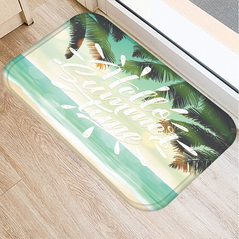 Non-Skid Beach Printed Floor Mat