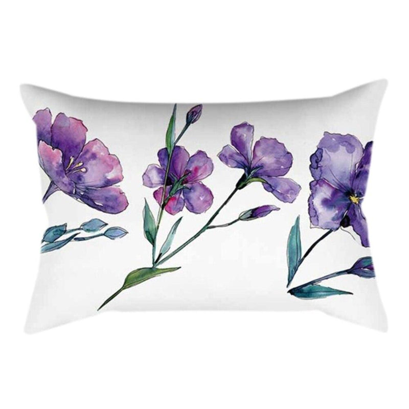 Leaf Print Rectangular Pillow Cover