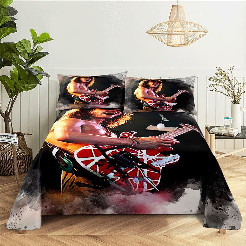 Music Themed Print Bed Flat Bedding Set