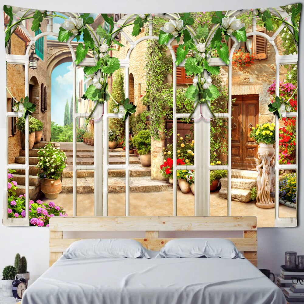 Beautiful Retro Oil Painting Tapestry Wall Hanging Tapis Cloth