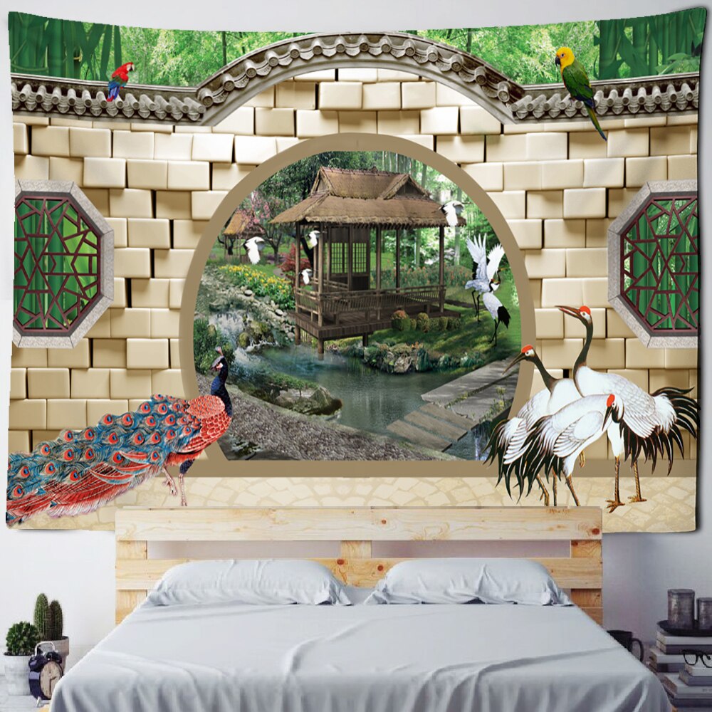 Beautiful Retro Oil Painting Tapestry Wall Hanging Tapis Cloth