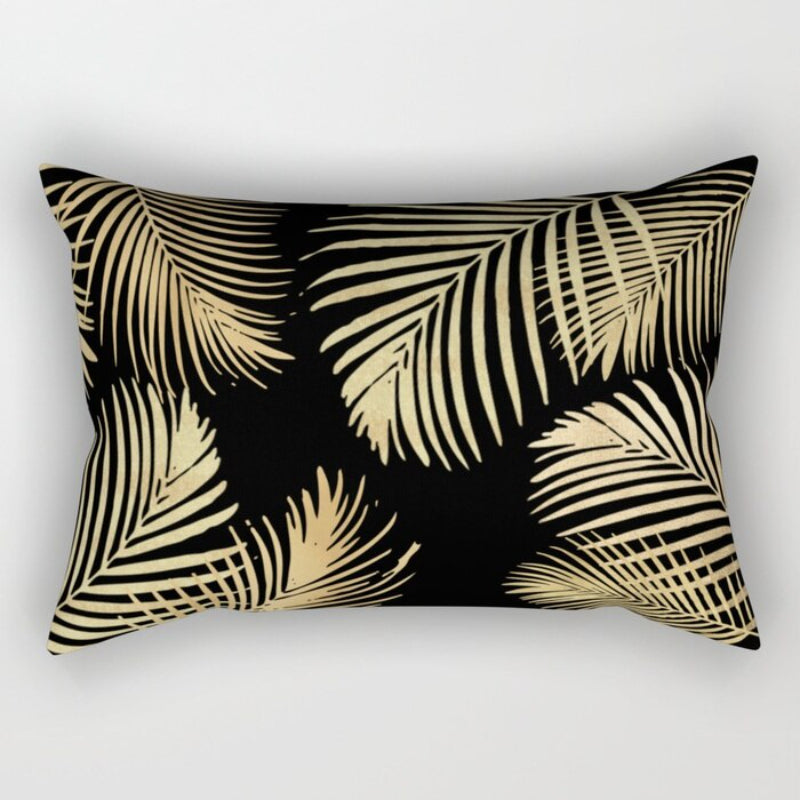 Leaves Printed Rectangular Pillow Cover