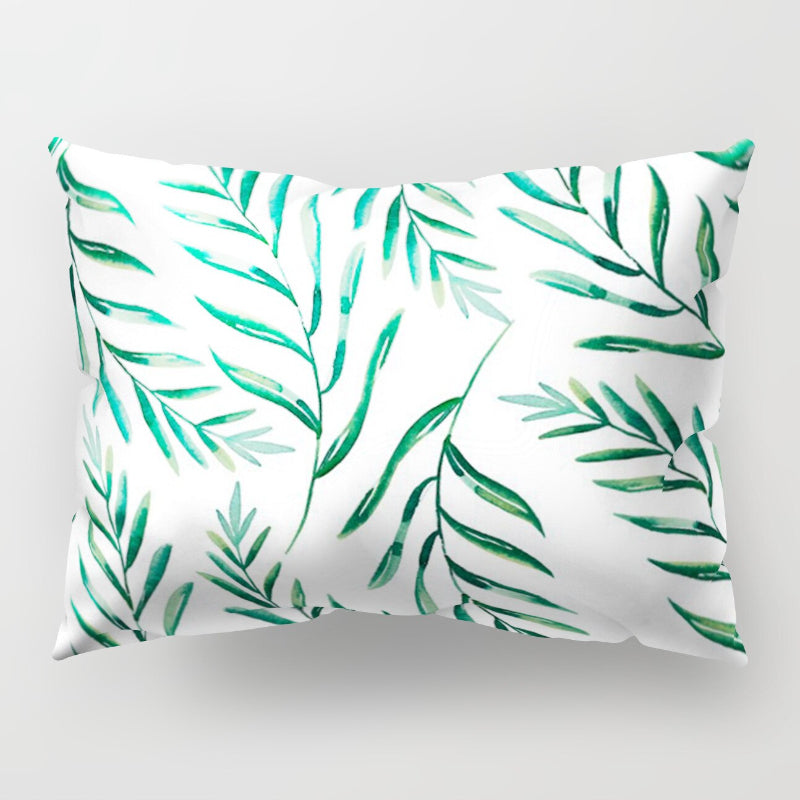 Botanical Leaves Printed Rectangular Pillow Cover