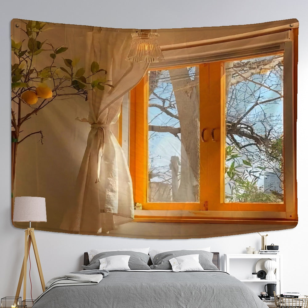 Aesthetic Window Tapestry Wall Hanging Tapis Cloth – Original