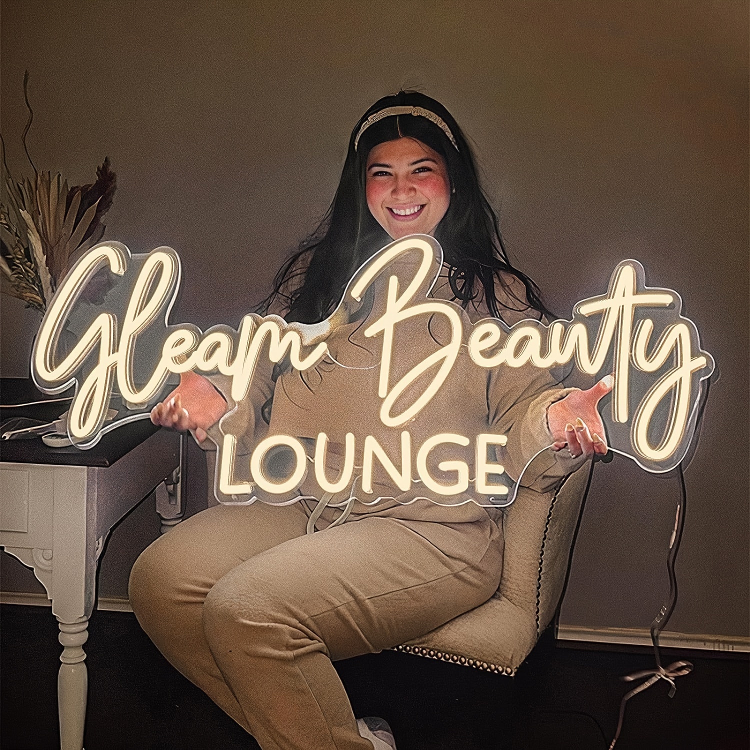 Customizable LED Neon Sign With 2 Lines