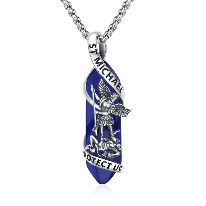 Saint Michael Pendant With 925 Sterling Silver And Polished Finish