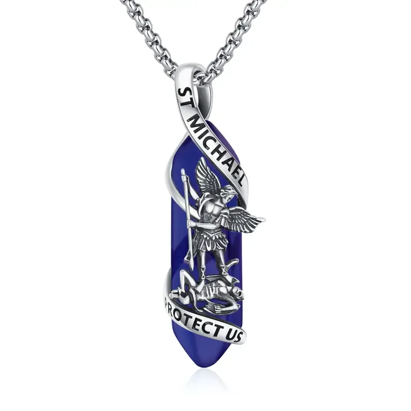 Saint Michael Pendant With 925 Sterling Silver And Polished Finish