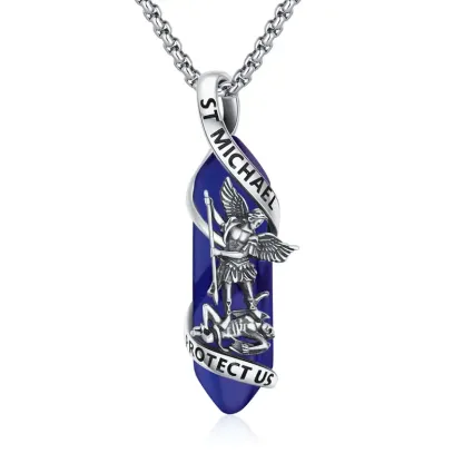 Saint Michael Pendant With 925 Sterling Silver And Polished Finish