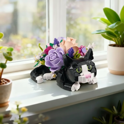 Cat Flower Bouquet Building Set