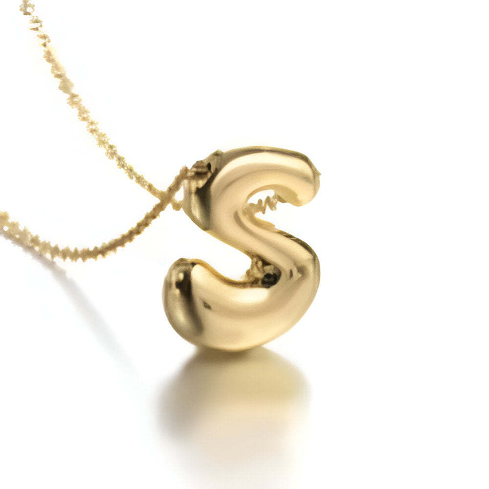 Bubble Initial Letter Necklace-Personalized Jewels