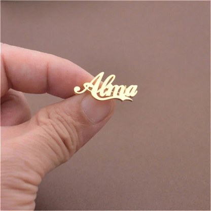 Personalized Name Pin Stainless Steel Letter Brooch