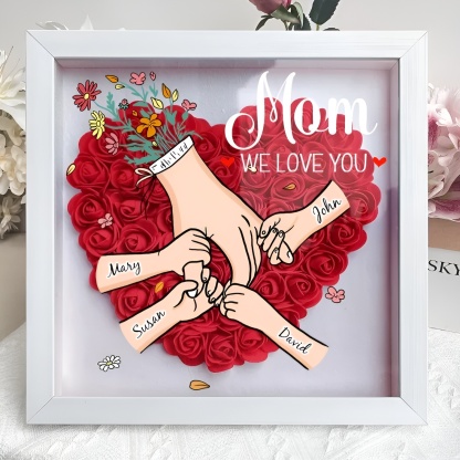 Decorative Family Flower Shadow Box With Custom Design