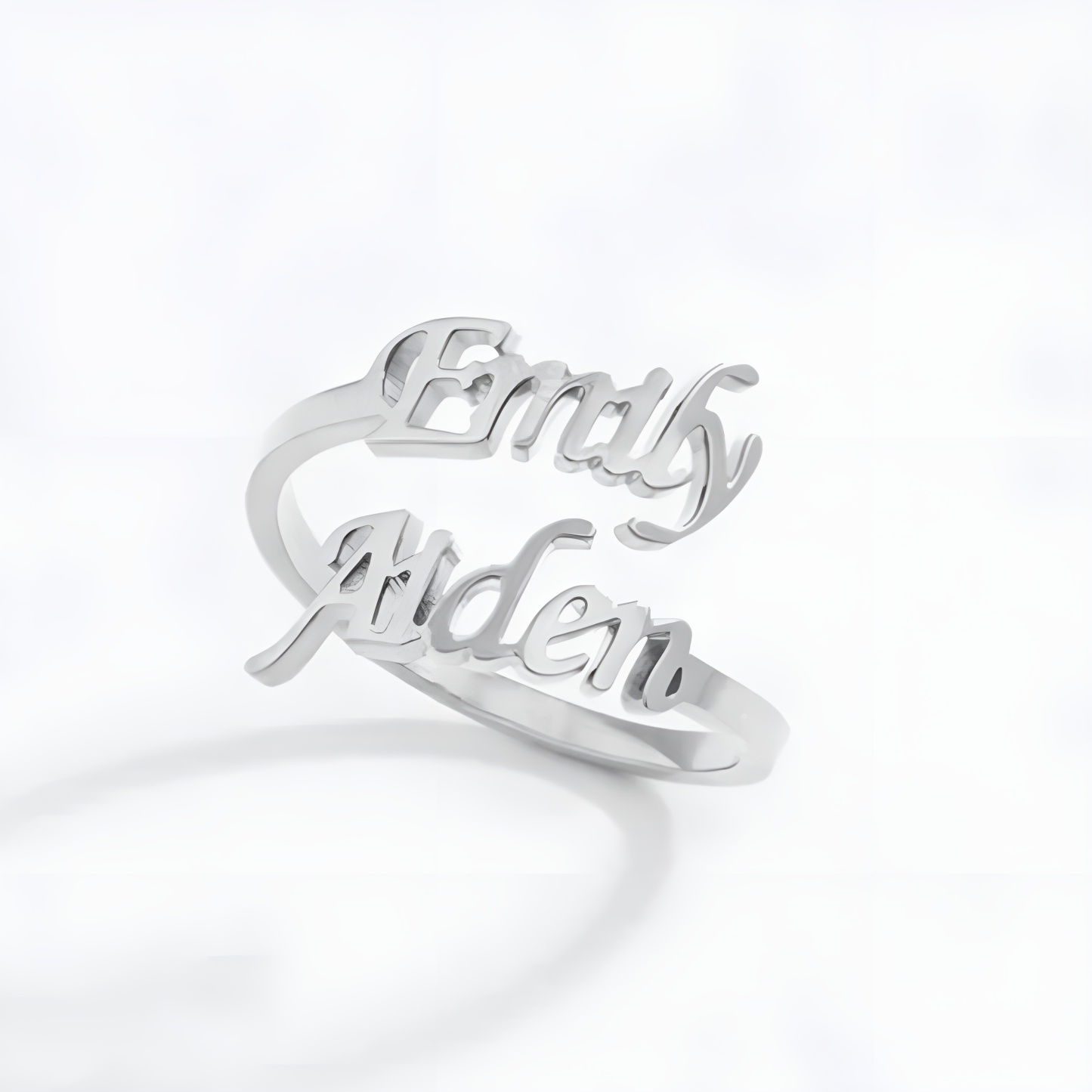 Personalized Adjustable Name Ring With Modern Letter Design