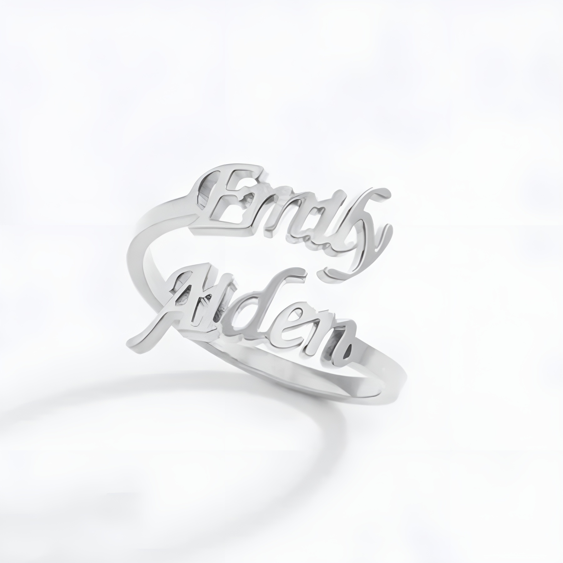 Personalized Adjustable Name Ring With Modern Letter Design