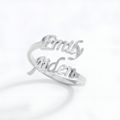 Personalized Adjustable Name Ring With Modern Letter Design