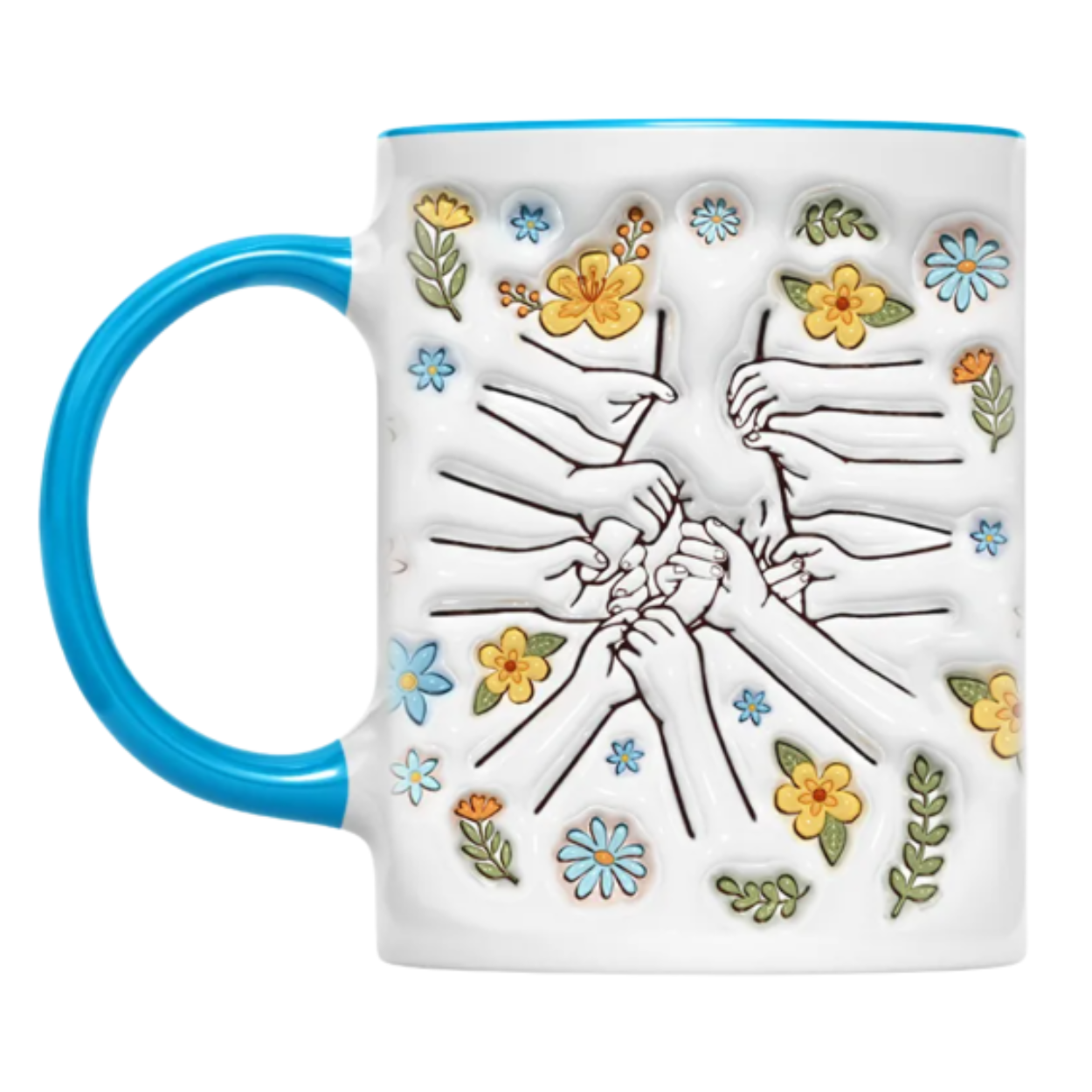 Personalized Family Flower Mug With Custom Name Design