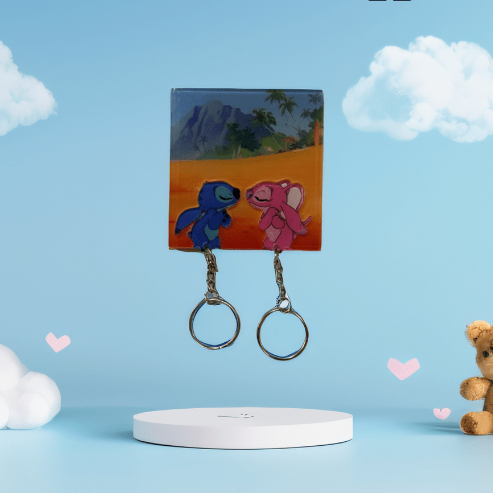 Enchanted Dual Cartoon Character Keychain-Personalized Jewels