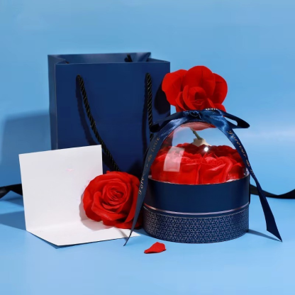 Mom Pendant Necklace With Rose Flower Gift Box Jewelry Set