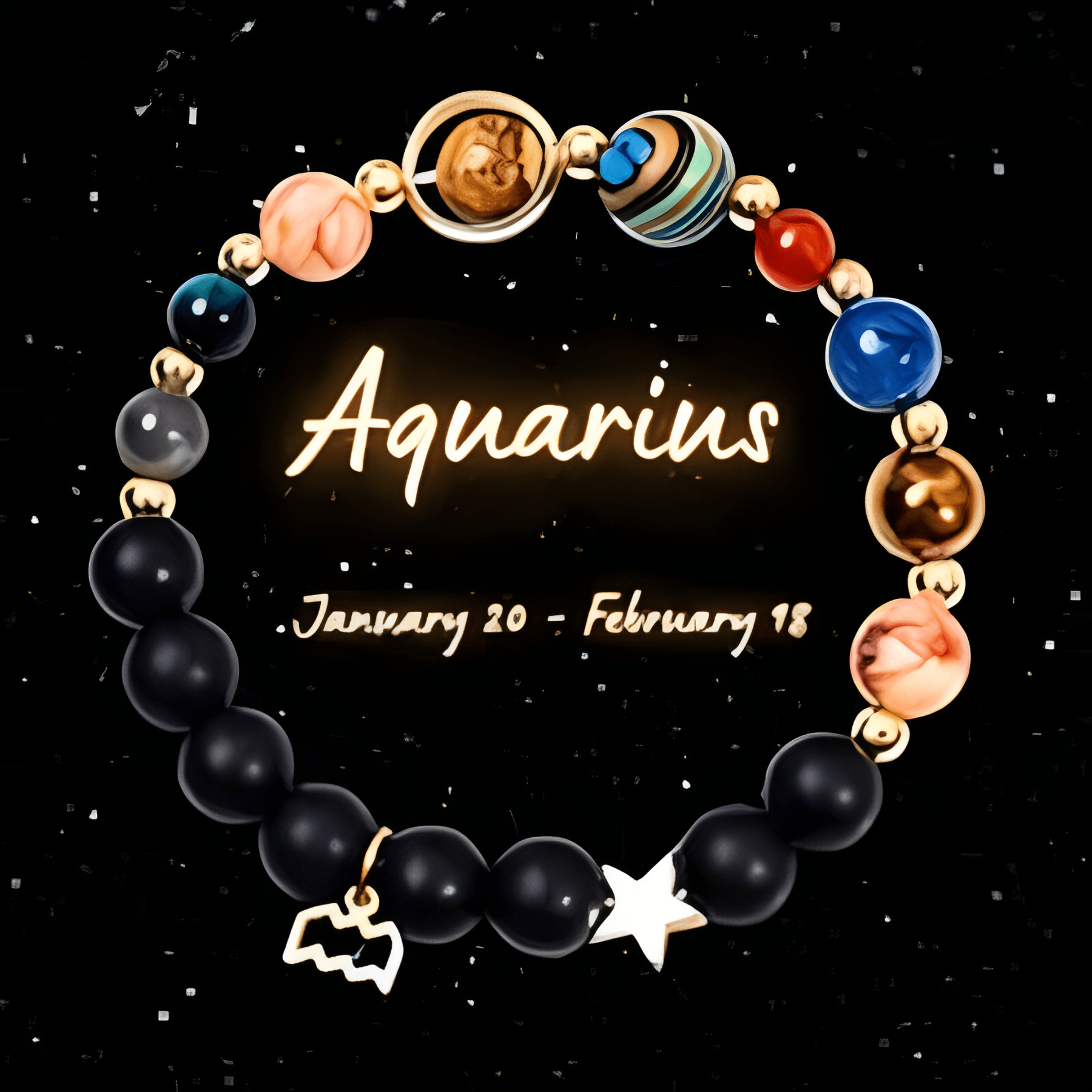 Celestial Zodiac Solar System Charm Bracelet