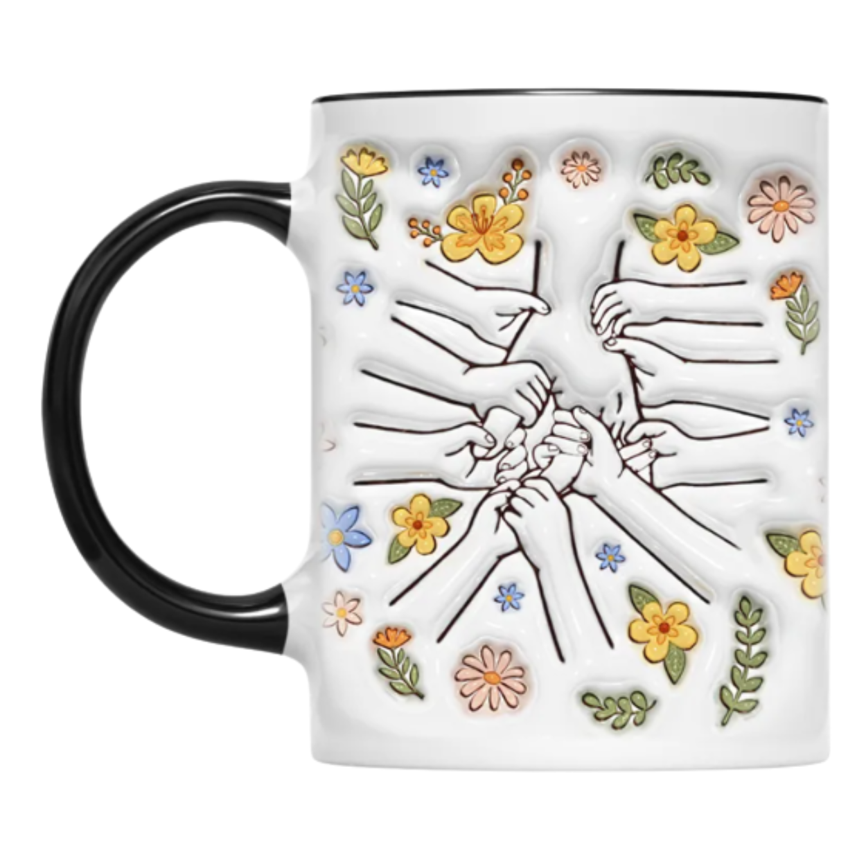 Personalized Family Flower Mug With Custom Name Design