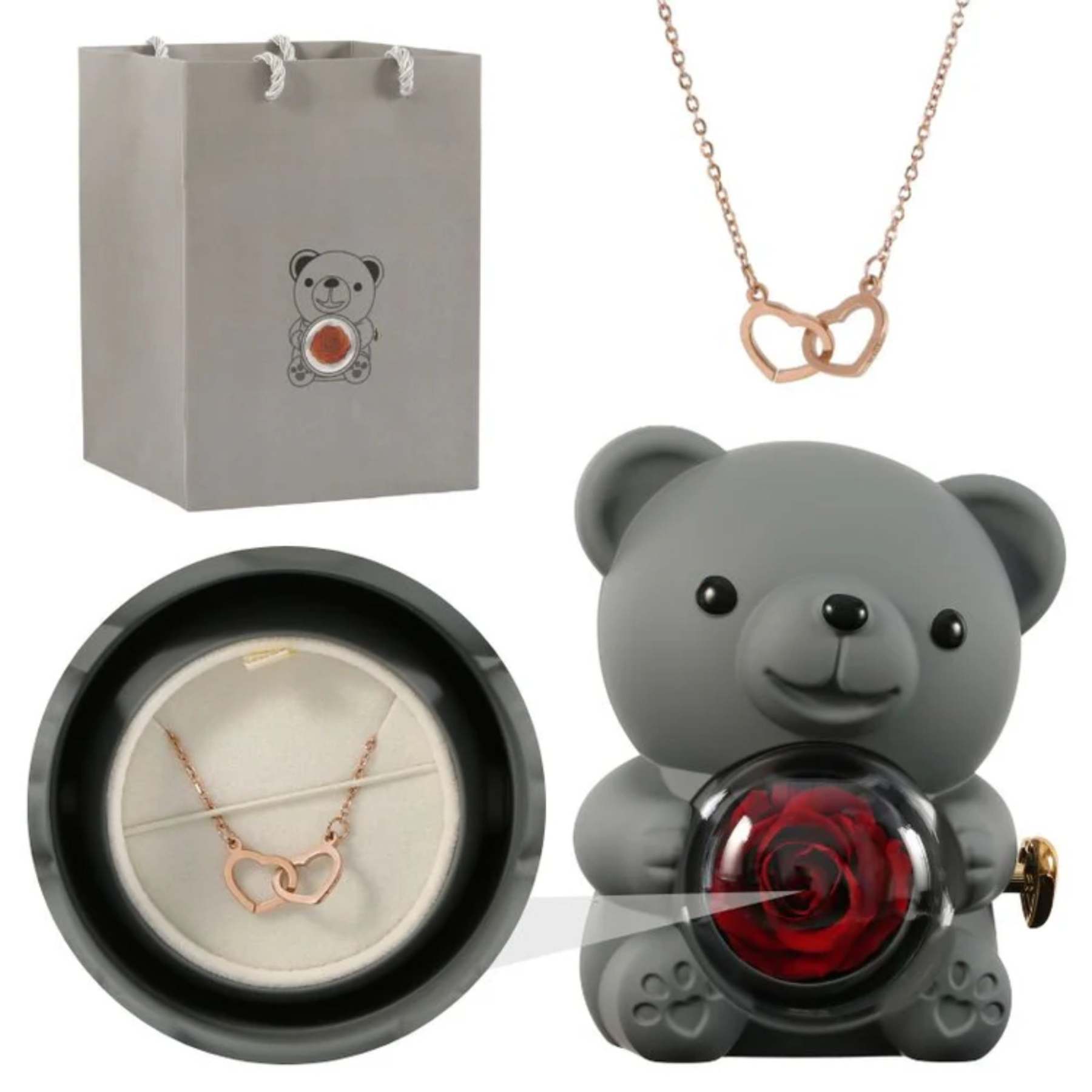 Teddy Themed Customized Jewelry Gift Set With Pendant-Personalized Jewels