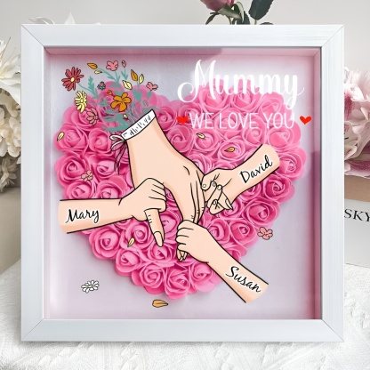 Decorative Family Flower Shadow Box With Custom Design