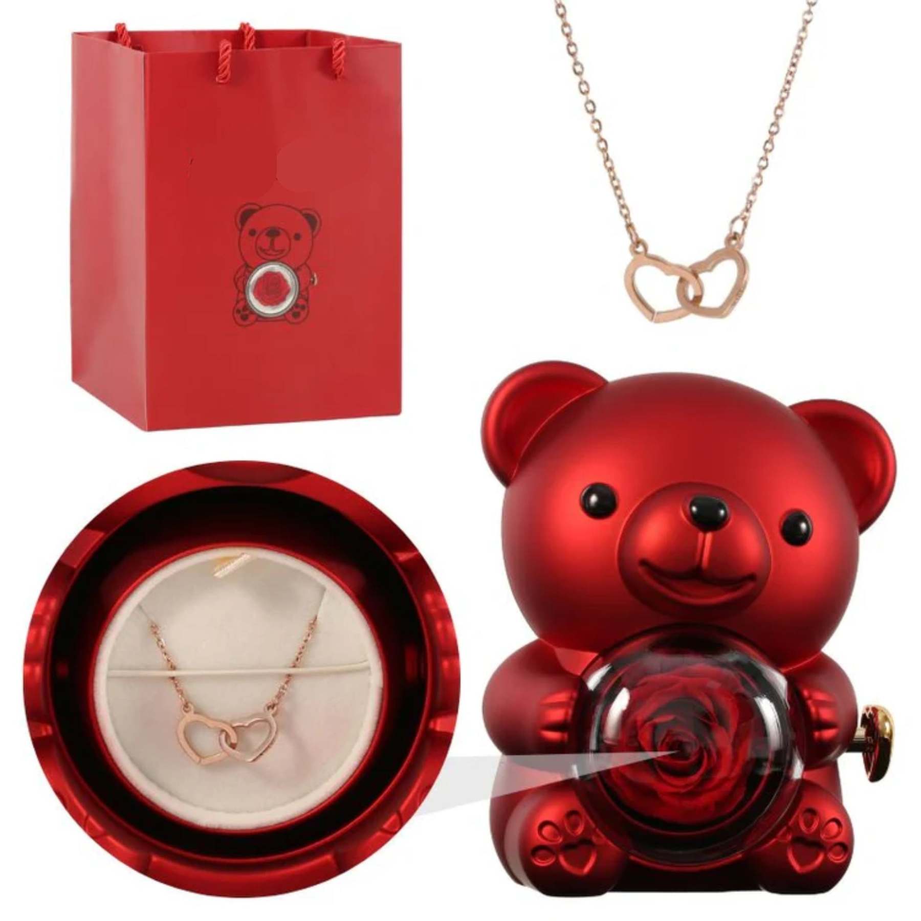 Teddy Themed Customized Jewelry Gift Set With Pendant-Personalized Jewels
