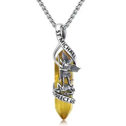 Saint Michael Pendant With 925 Sterling Silver And Polished Finish