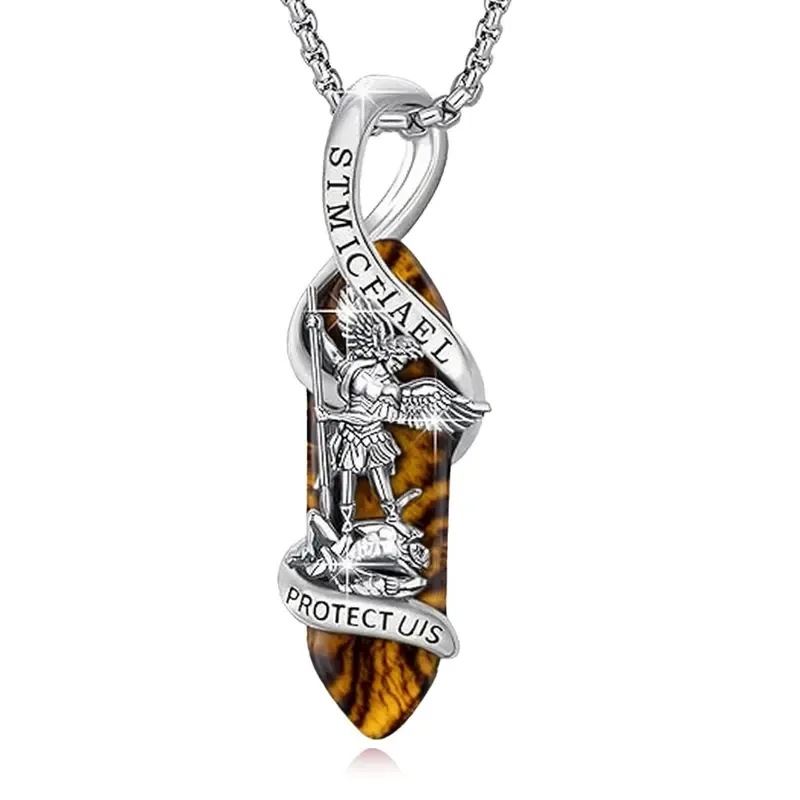 Saint Michael Pendant With 925 Sterling Silver And Polished Finish