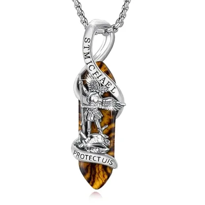 Saint Michael Pendant With 925 Sterling Silver And Polished Finish