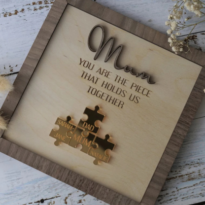 Personalized Mothers Day Puzzle Timber Plaque