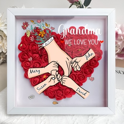 Decorative Family Flower Shadow Box With Custom Design