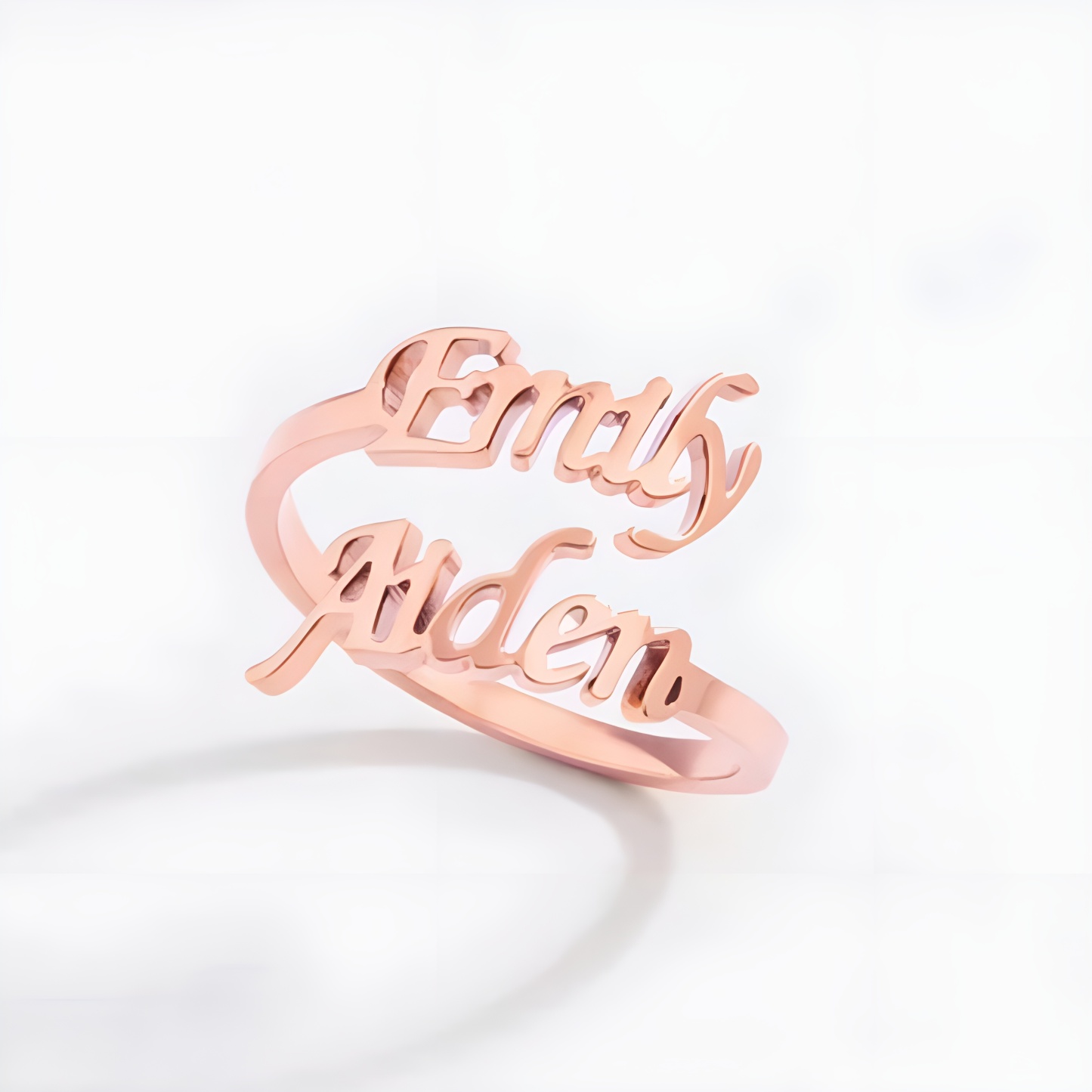 Personalized Adjustable Name Ring With Modern Letter Design