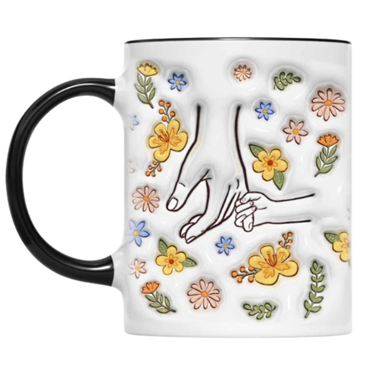 Personalized Family Flower Mug With Custom Name Design