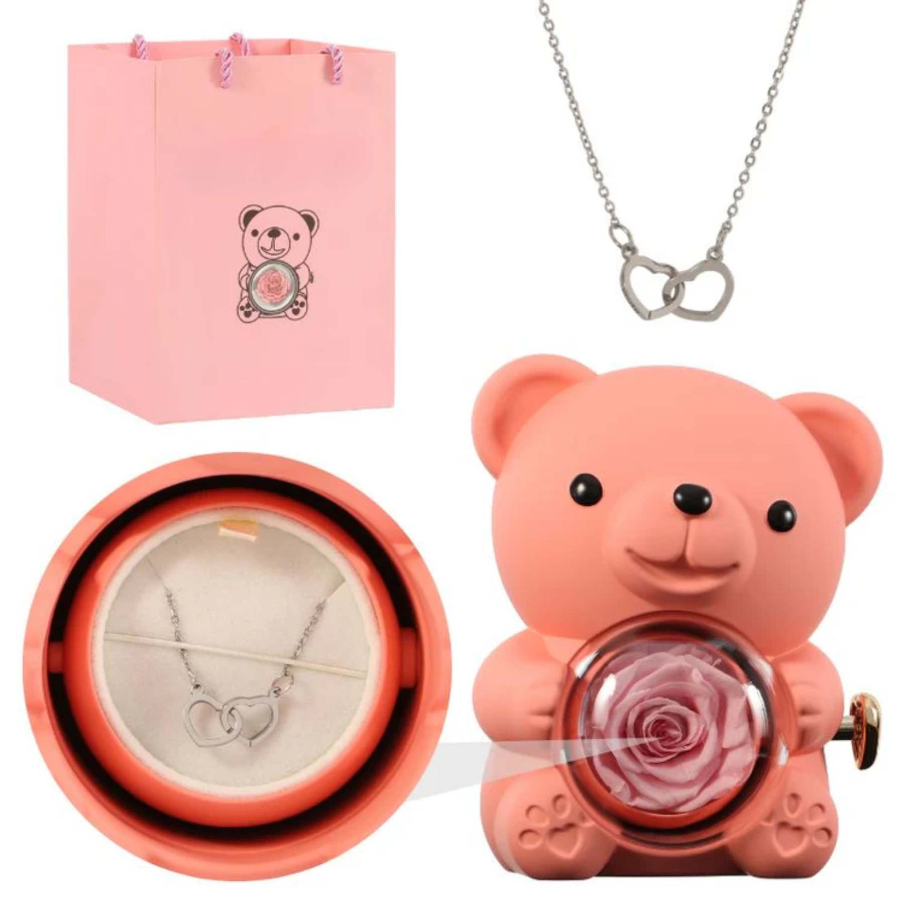 Teddy Themed Customized Jewelry Gift Set With Pendant-Personalized Jewels