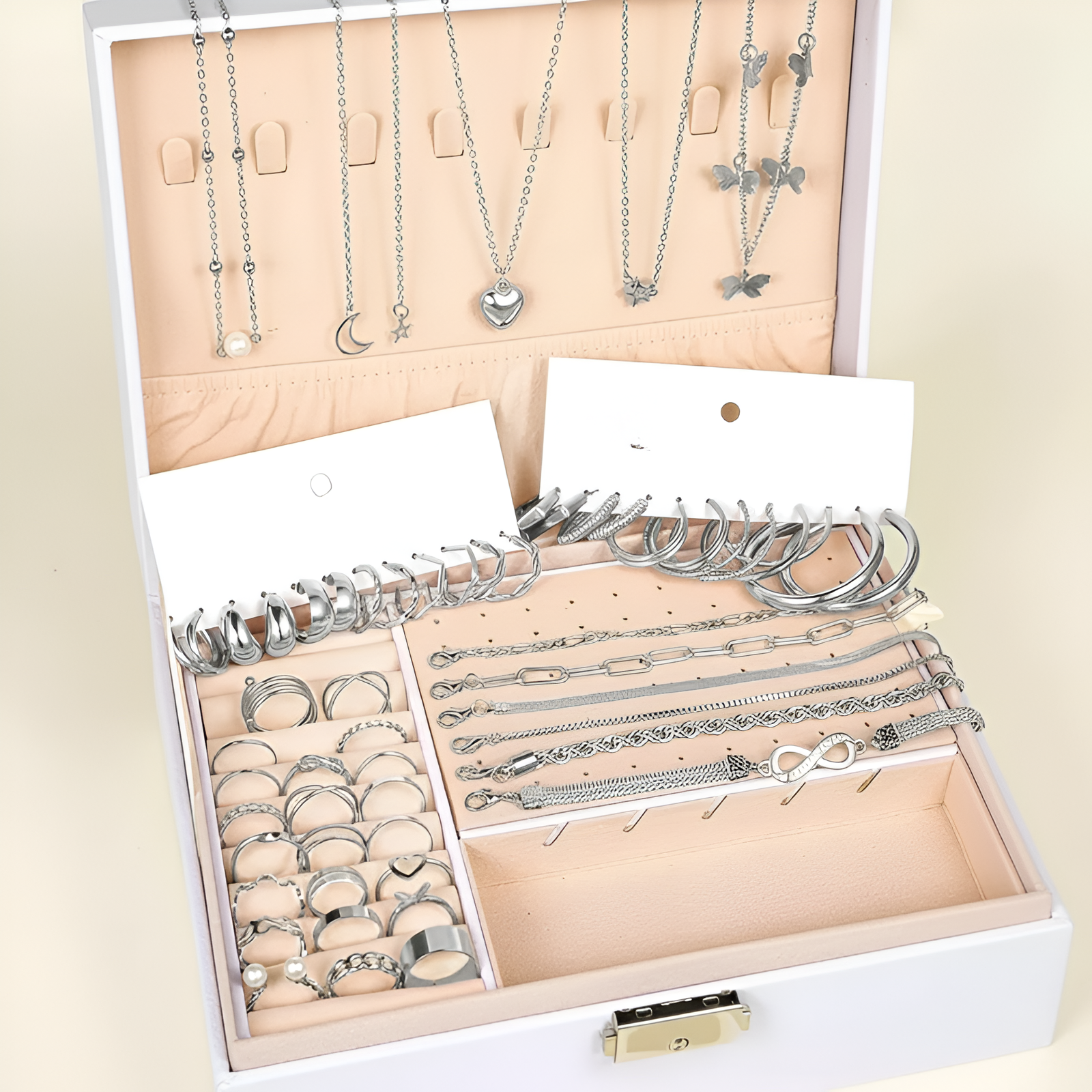 57 Piece Jewelry Set With Necklace Earrings Rings Bracelet For Women
