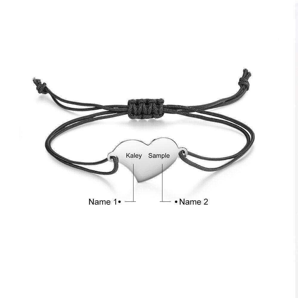 2 Name Engraved Personalized Bracelet For Women-Personalized Jewels