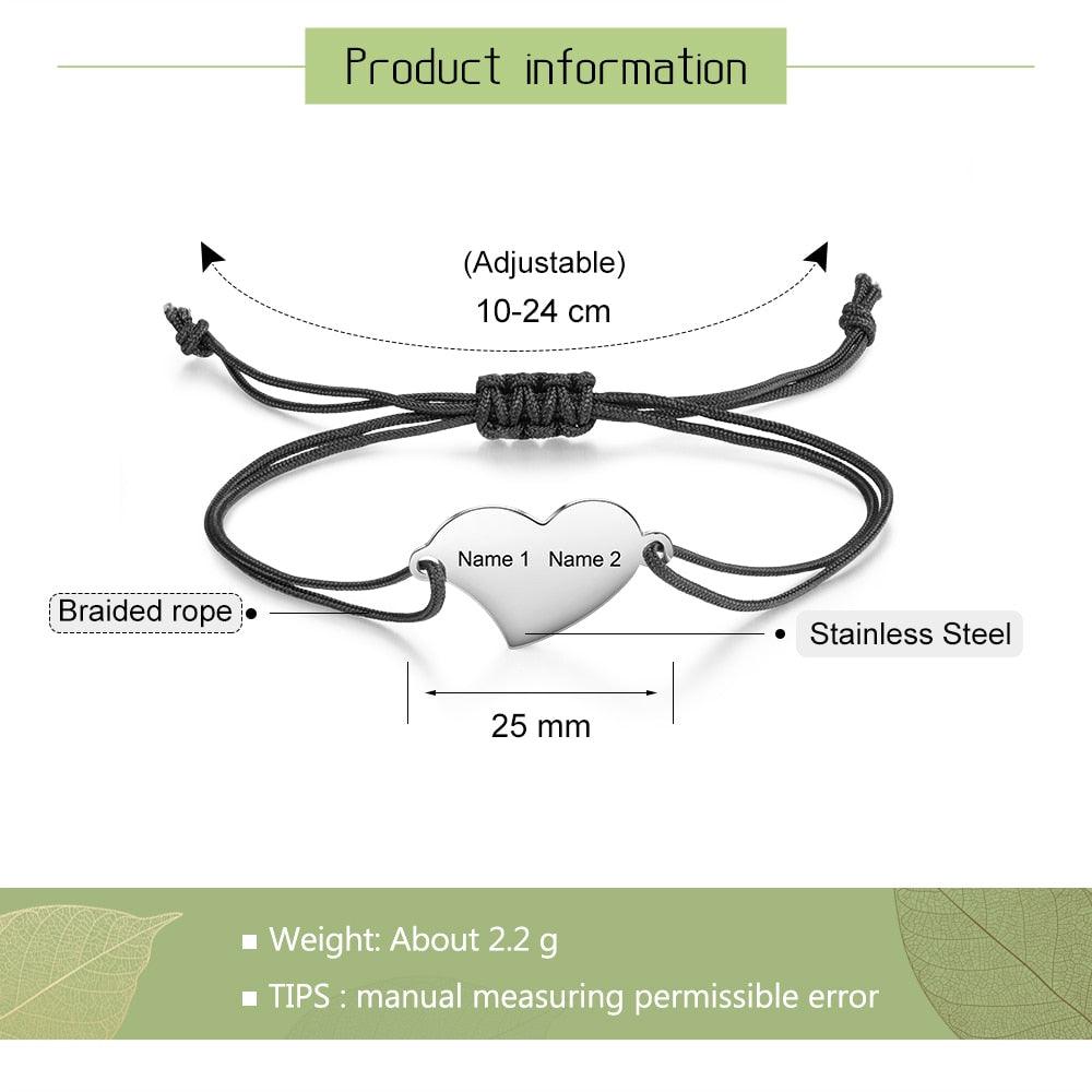 2 Name Engraved Personalized Bracelet For Women-Personalized Jewels