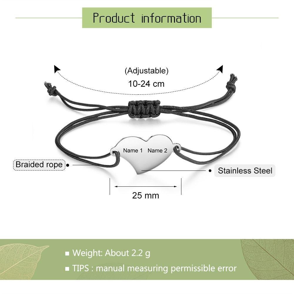 2 Name Engraved Personalized Bracelet For Women-Personalized Jewels