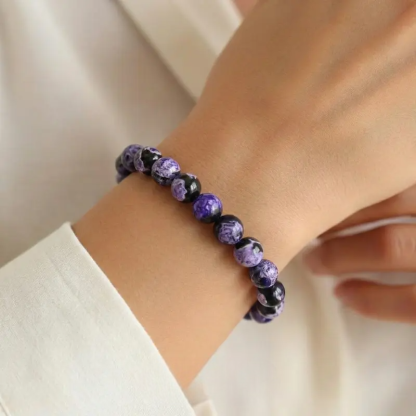 Natural Fire Agate Beaded Bracelet For Inner Guidance