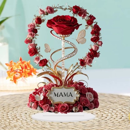 2D Acrylic Rose Desk Ornament Decoration Gift For Mothers Day