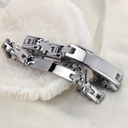 2pcs Personalized Engrave Hologram Bracelets For Lovers' Custom Text Stainless Steel Bracelets & Bangles - Personalized Jewel