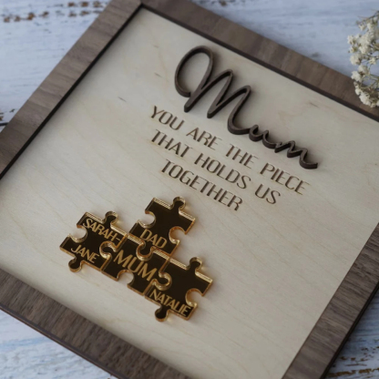 Personalized Mothers Day Puzzle Timber Plaque